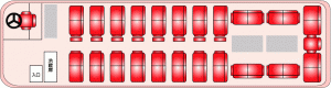 大型サロンバスシートレイアウト